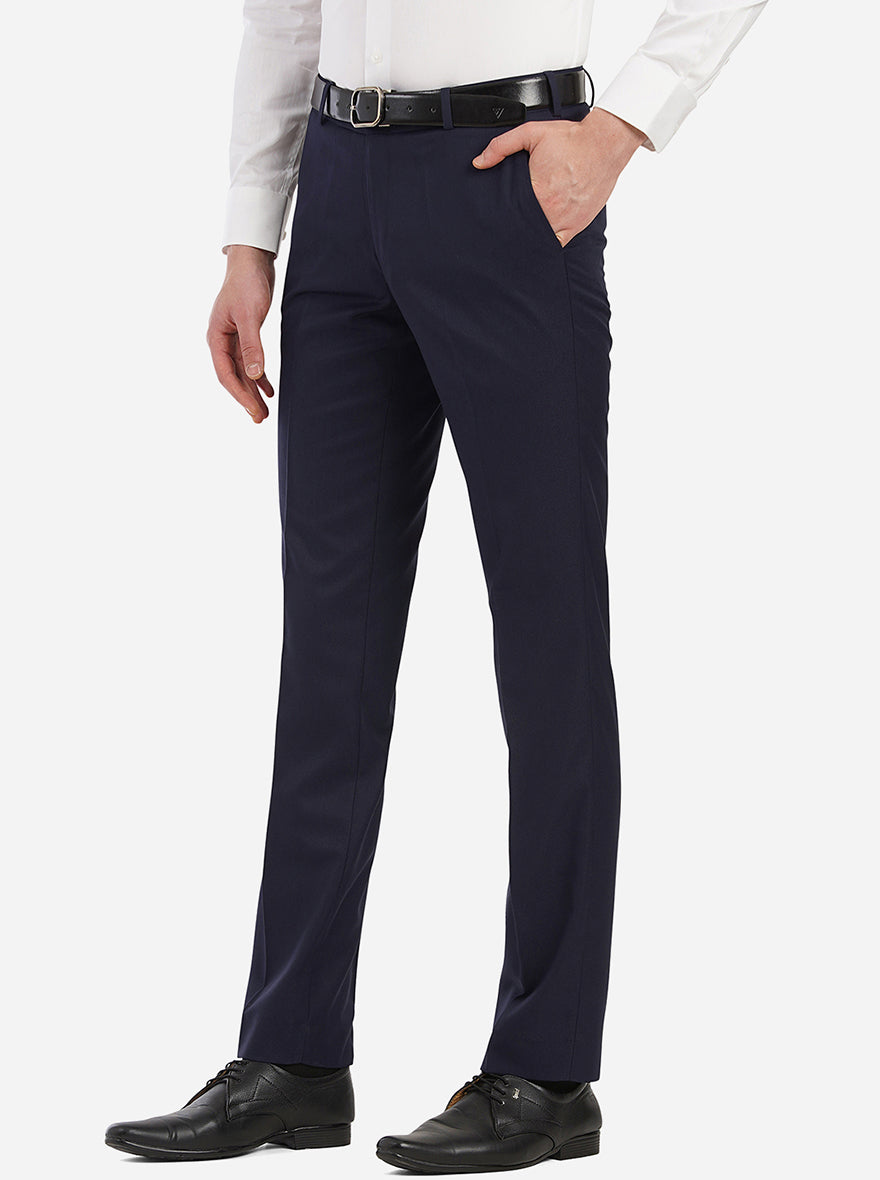 Shop Navy Blue Formal Slim Fit Pants Online | R&B UAE